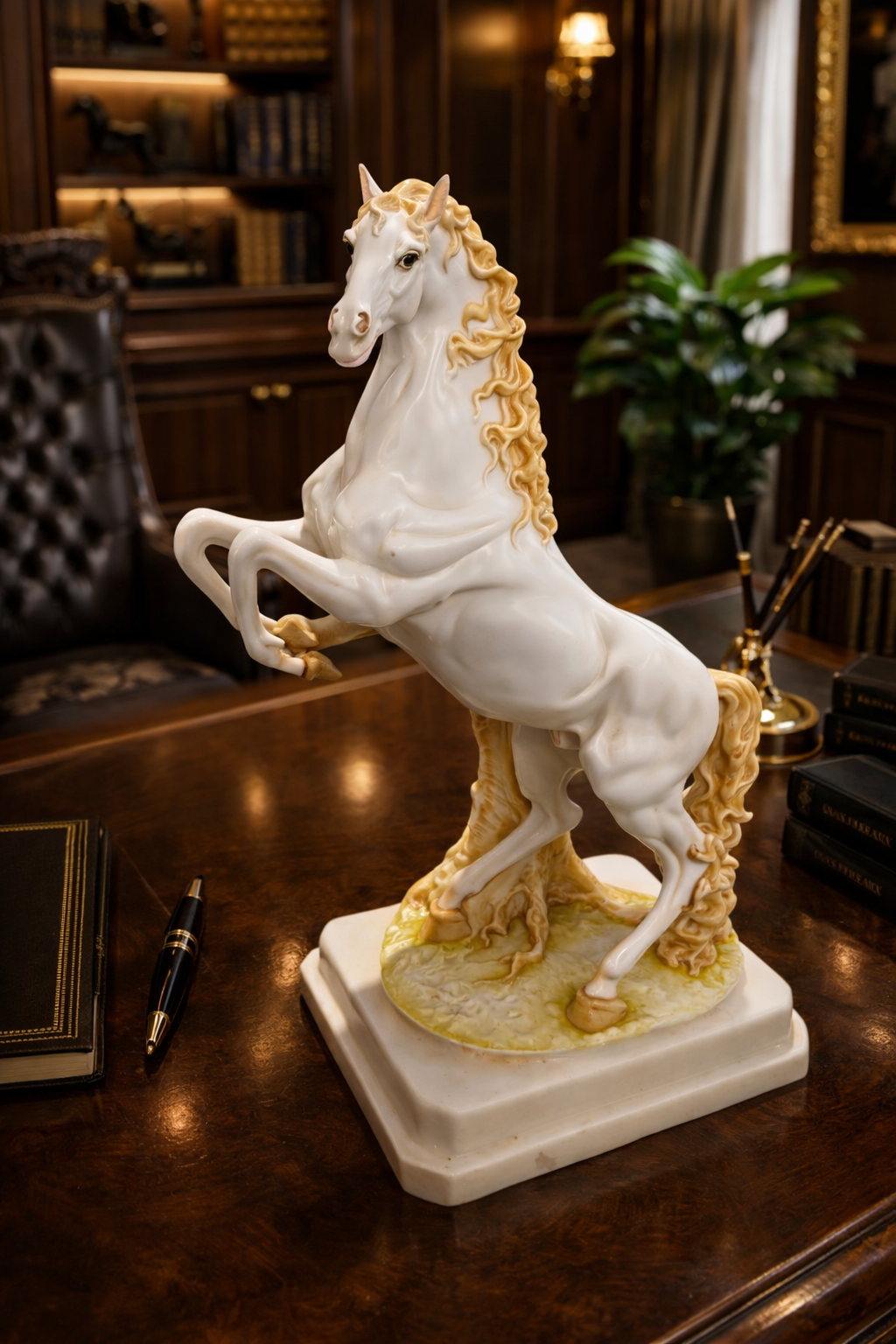 2ft marble horse sculpture solid base premium home decor NZ