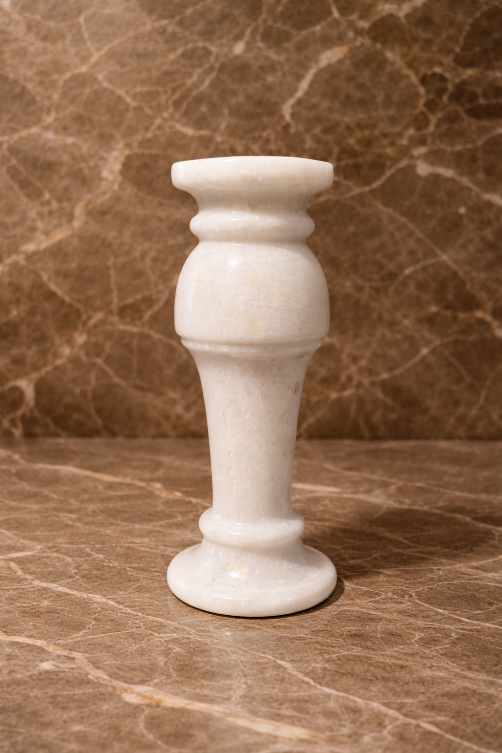 Solid white marble vase