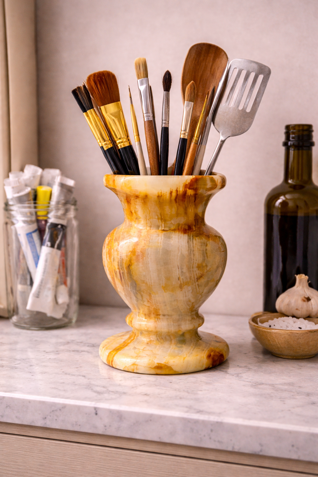 Onyx Pot – Natural Stone Vase & Decorative Holder