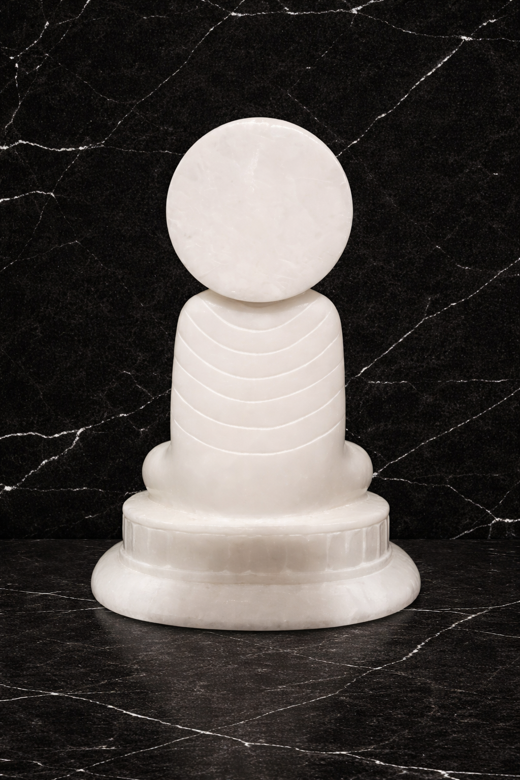 Solid white marble Buddha statue
