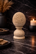 Spinning soapstone elephant tealight holder with inner carved baby elephant sculpture NZ