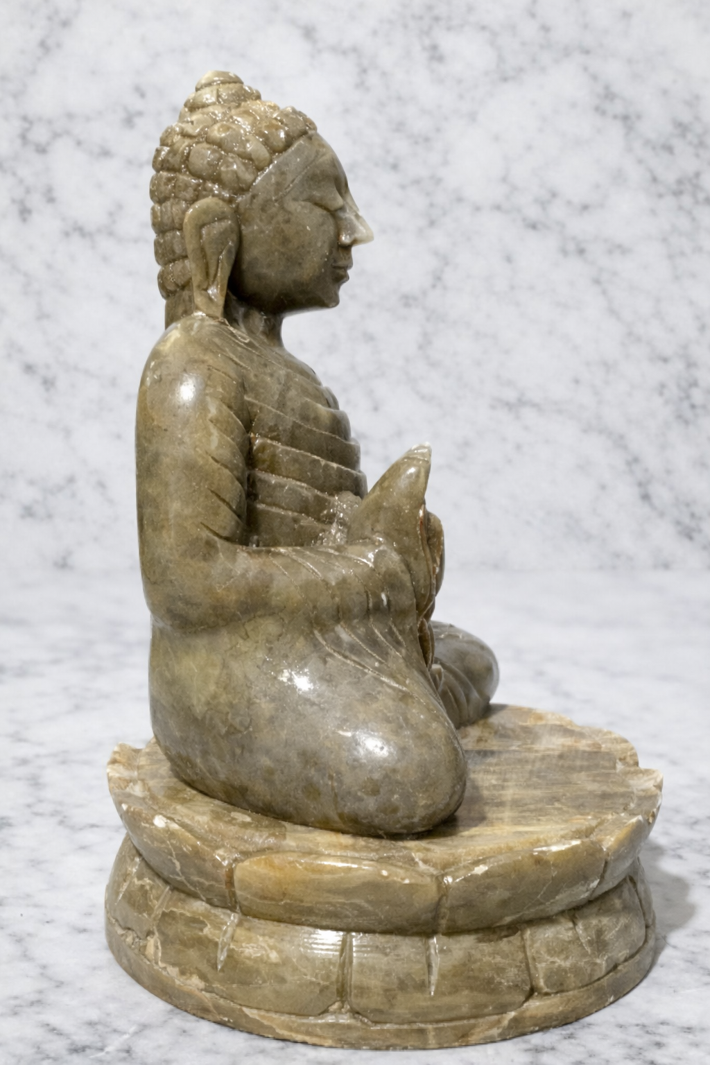 Polished soapstone Buddha statue