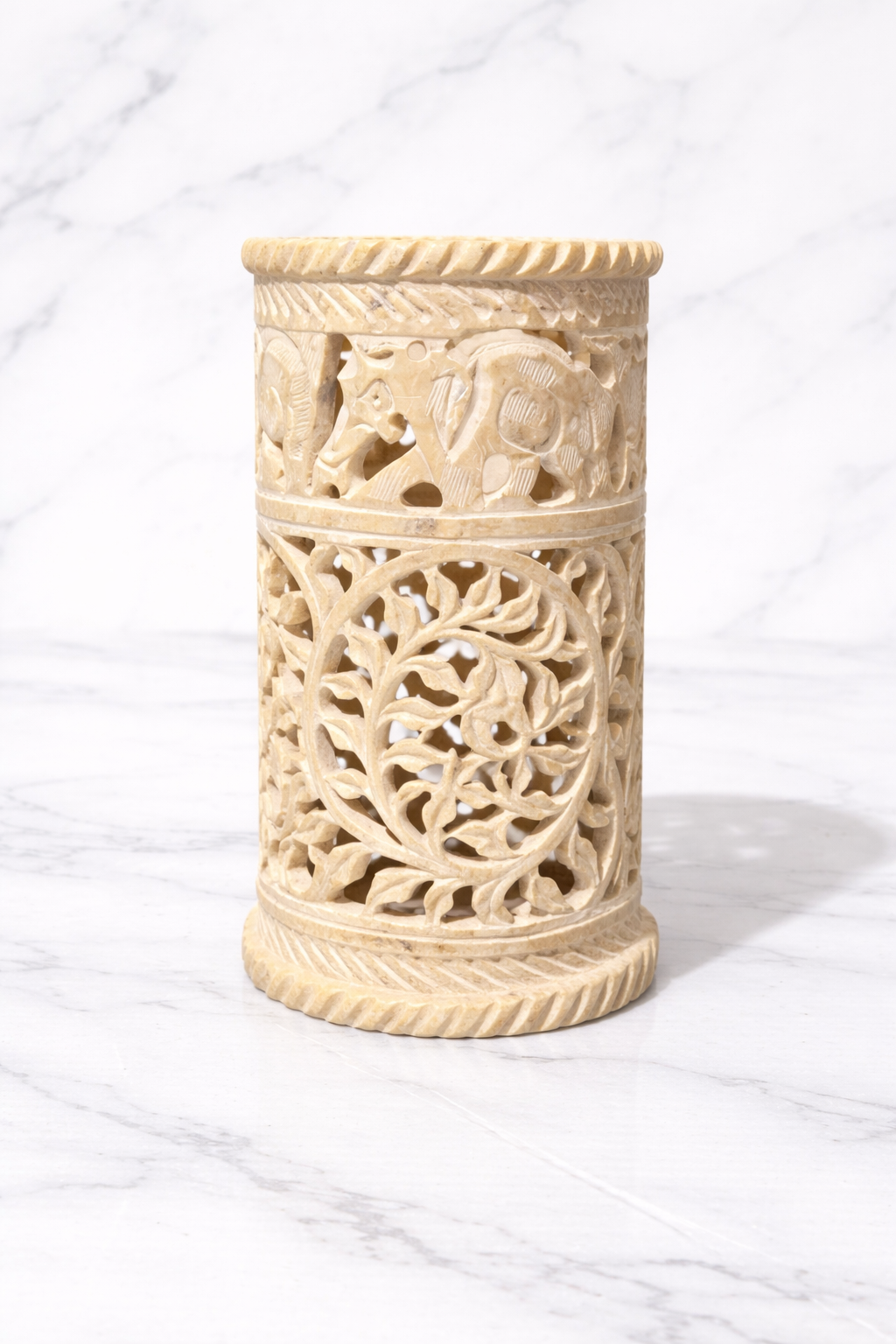 Handcrafted soapstone stand