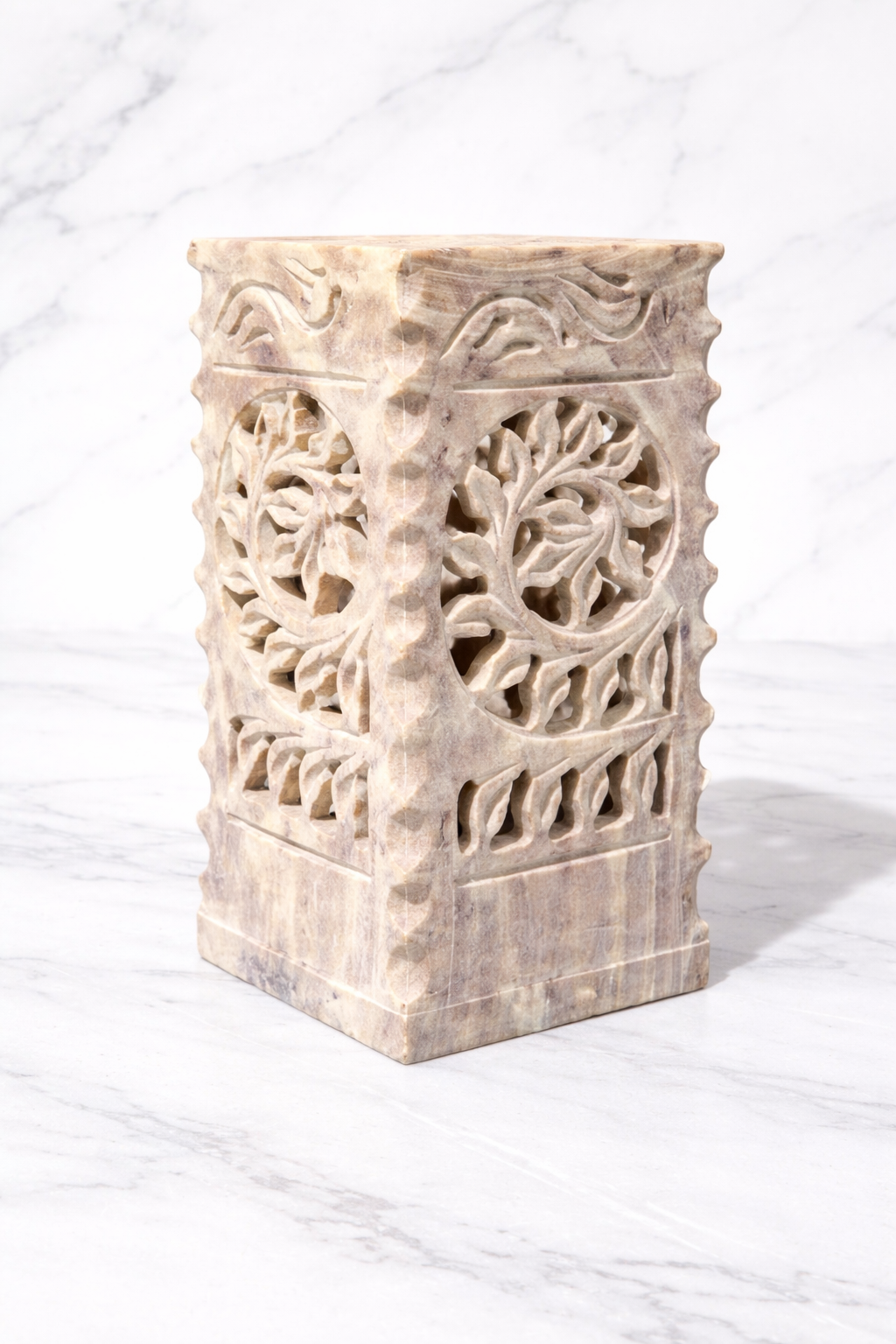 Square soapstone floral stand
