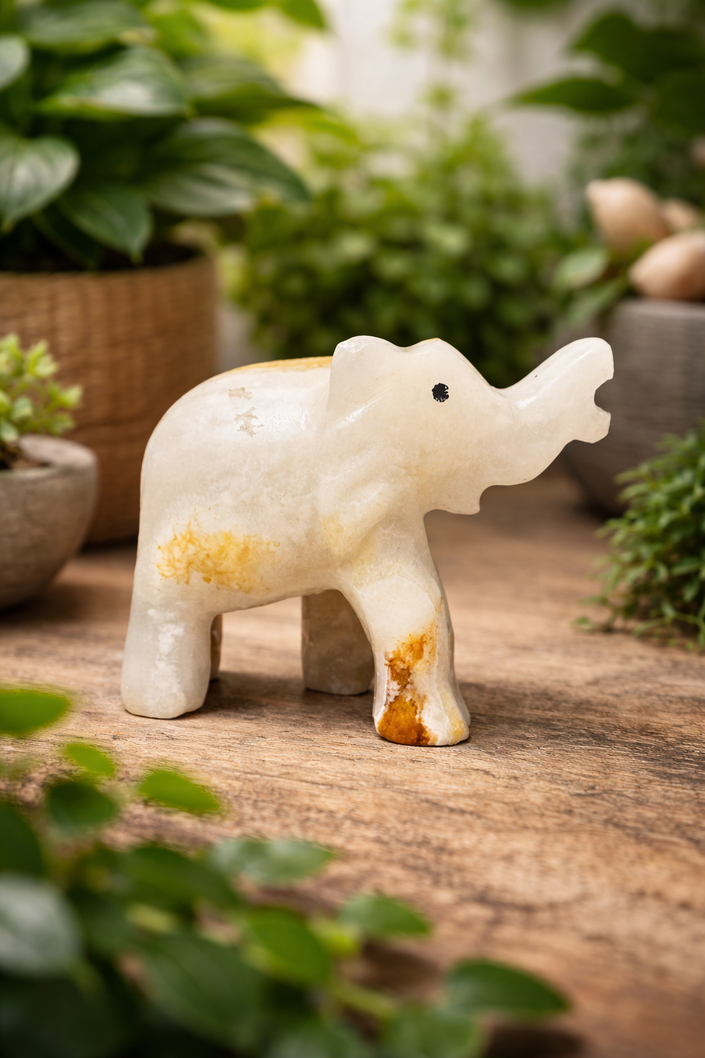 Onyx Elephant Decorative Figurine