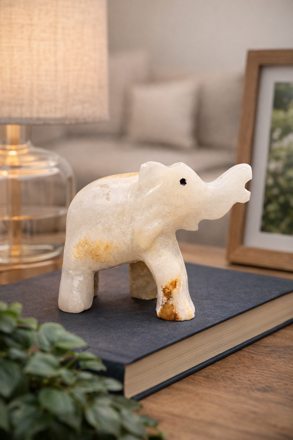 Onyx Elephant Decorative Figurine