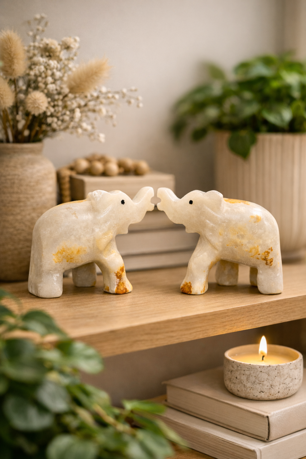 Onyx Elephant Decorative Figurine