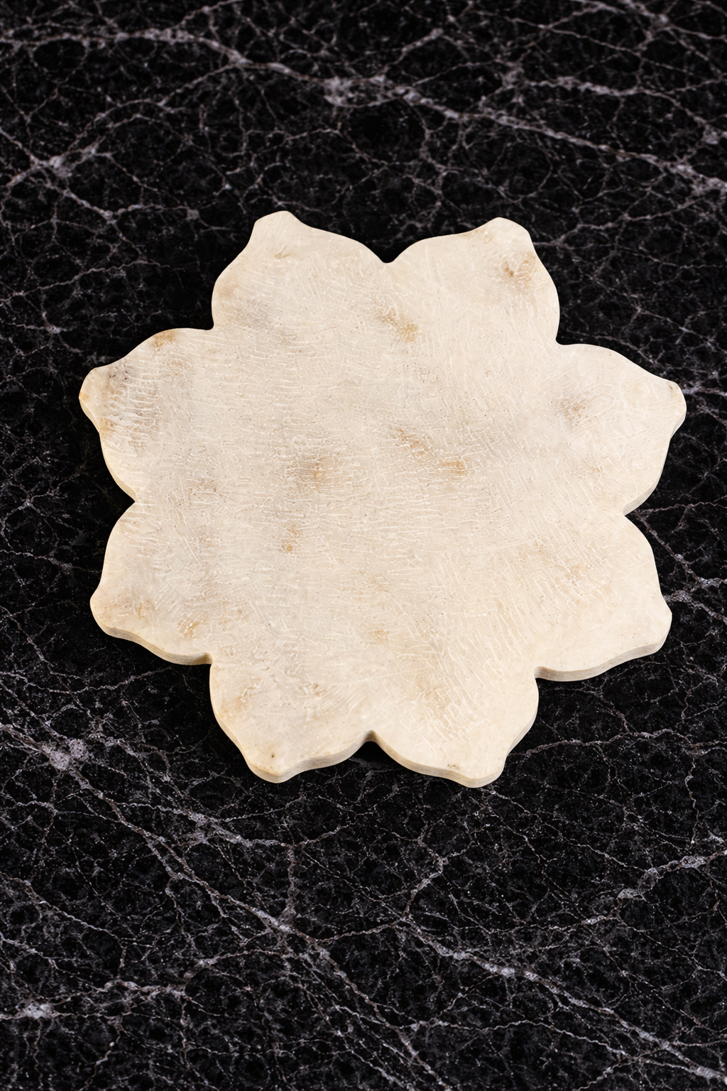 Natural stone flower tealight holder smooth polished finish