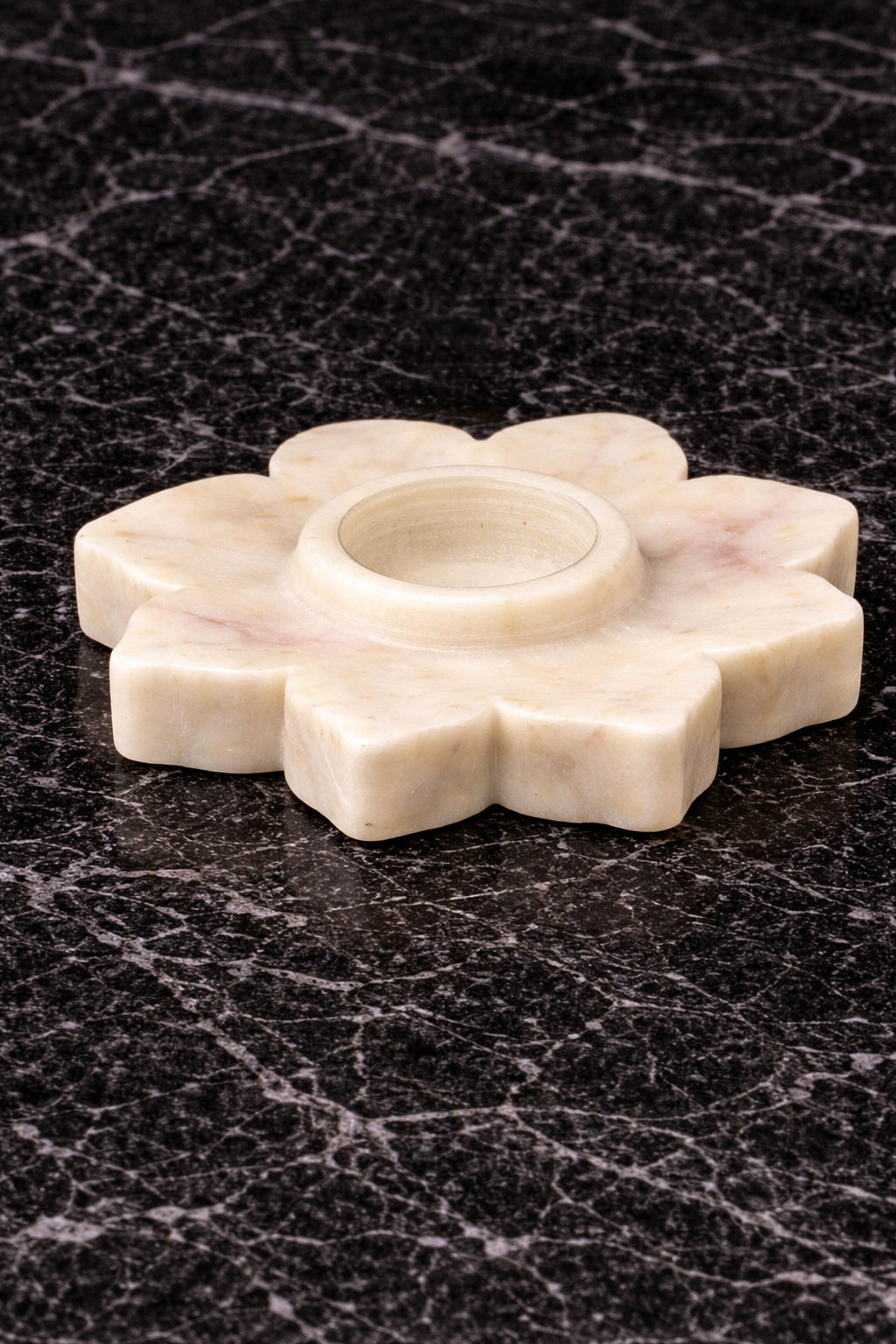 Solid marble floral candle holder for home decor NZ