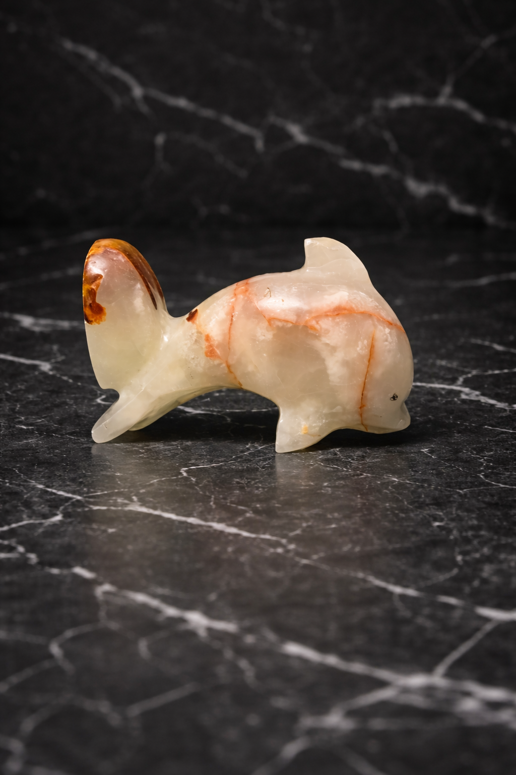 Onyx dolphin stone sculpture home decor NZ