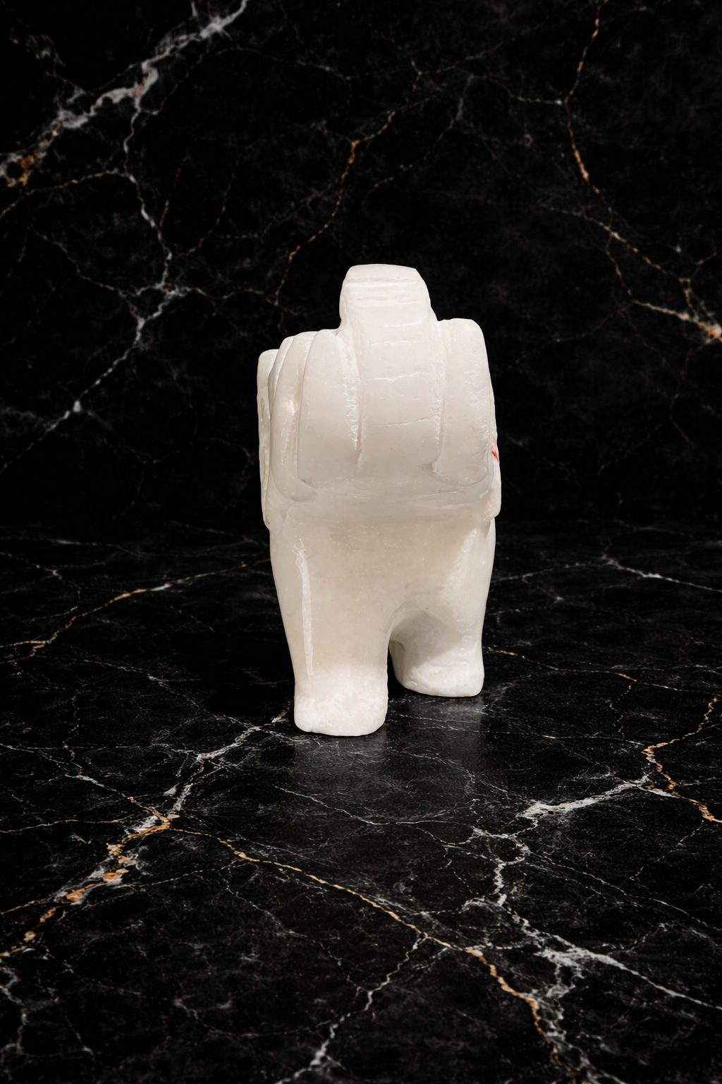 white marble elephant figurine with green floral inlay luxury marble elephant decor hand carved marble sculpture natural stone elephant decor