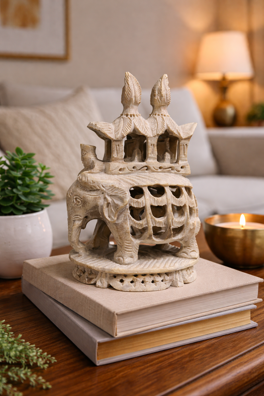 soapstone elephant statue nz luxury home decor handcrafted stone sculpture for living room styling