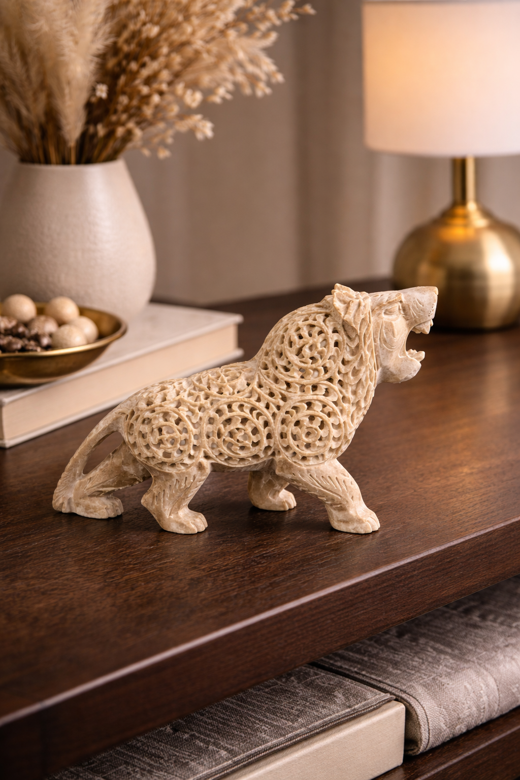 unique gift soapstone lion statue nz handcrafted stone sculpture housewarming gift idea