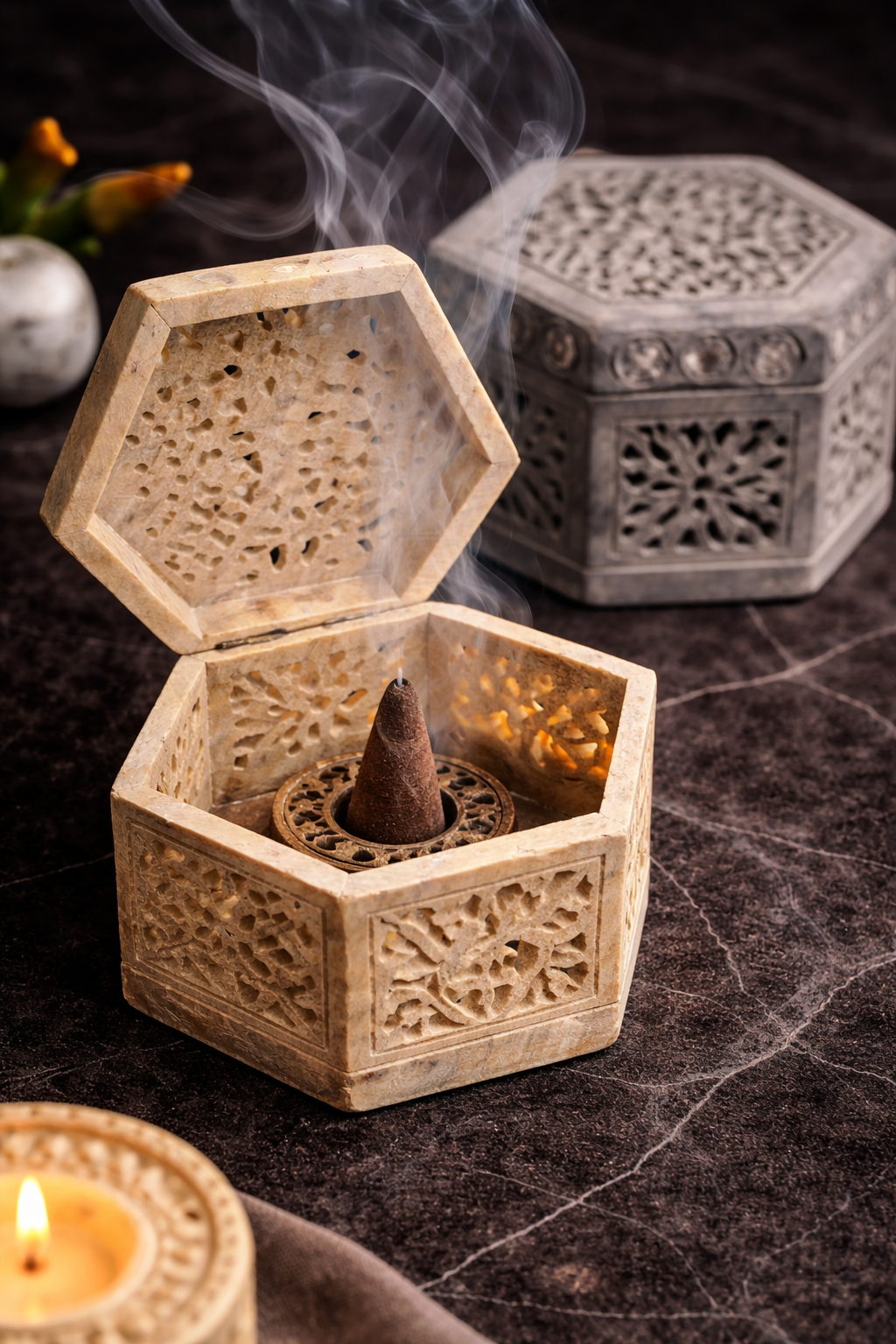 aromatherapy diffuser box soapstone natural decor nz