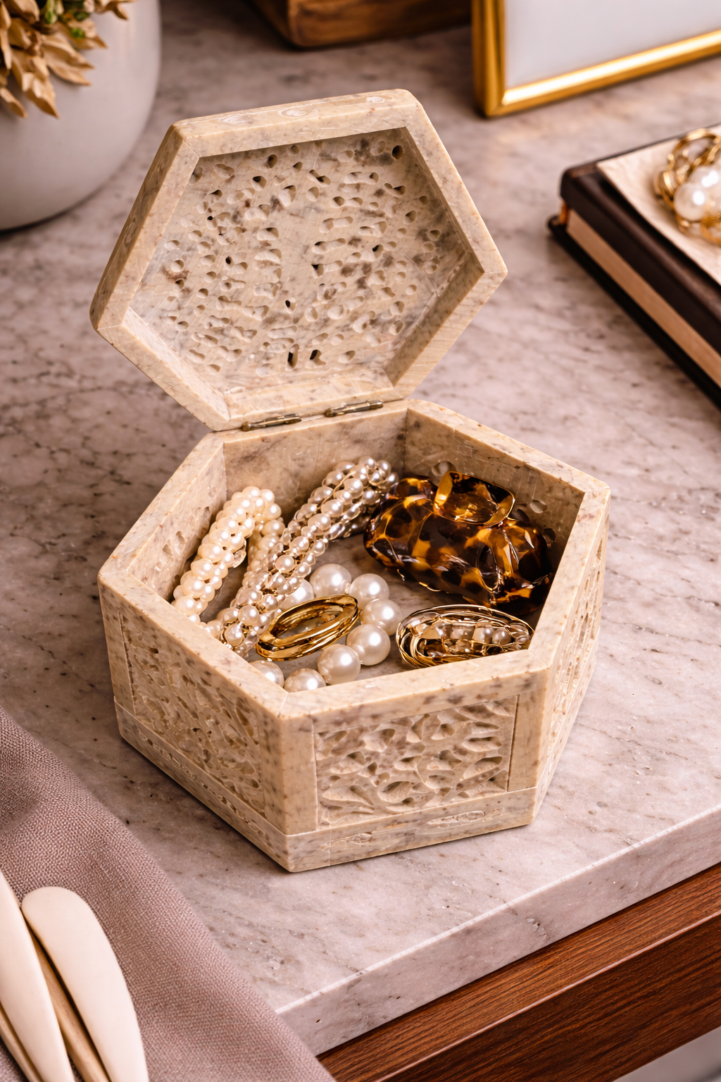soapstone box hair accessories holder nz dressing table