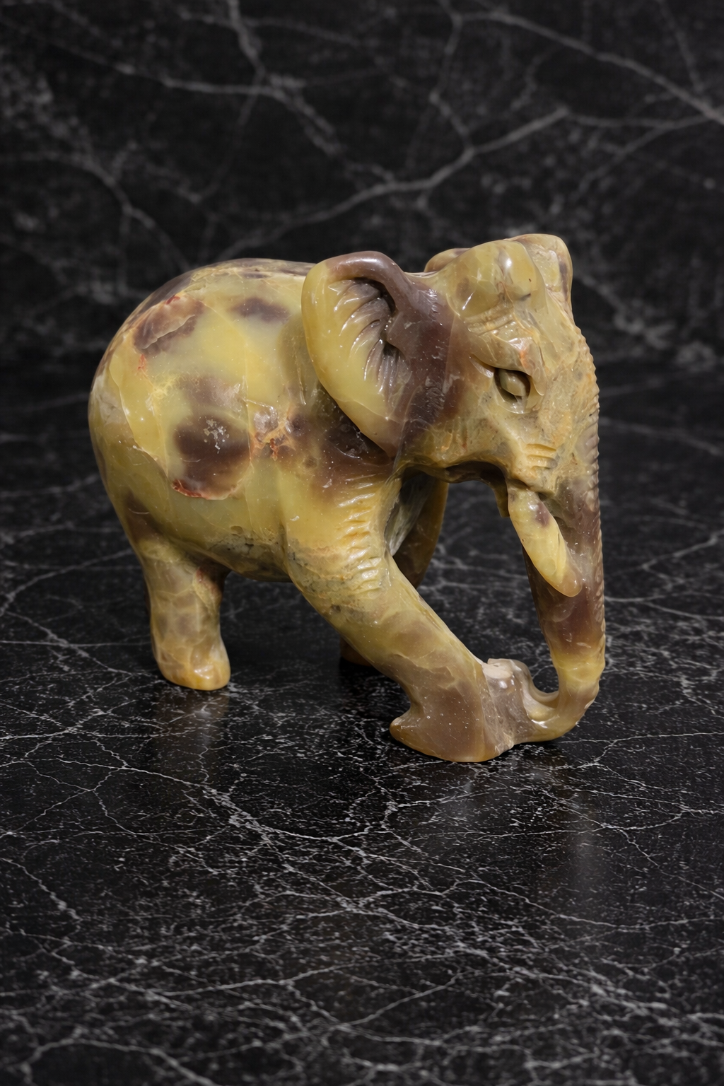 soapstone elephant figurine black marble background luxury decor nz