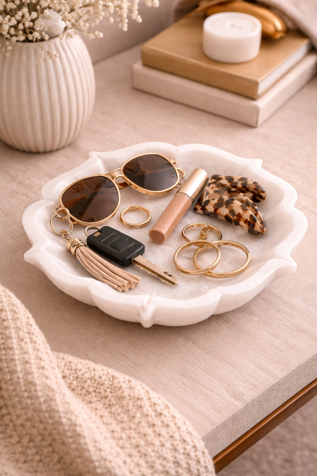 minimalist white marble bowl decor nz scandinavian style luxury home accessories neutral aesthetic tray