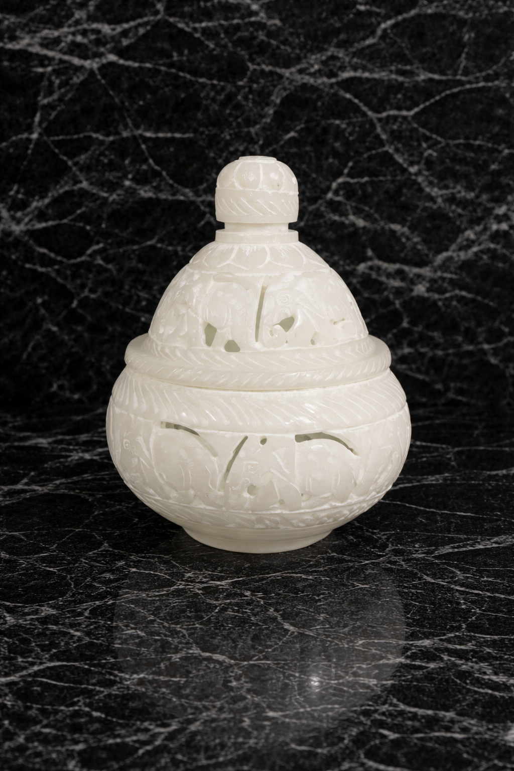 White Marble Elephant Candle Holder NZ