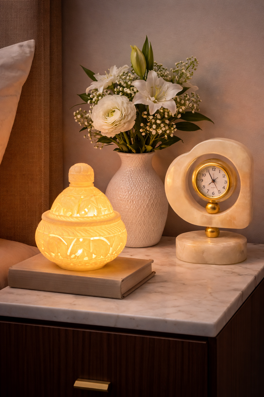 White Marble Elephant Candle Holder NZ