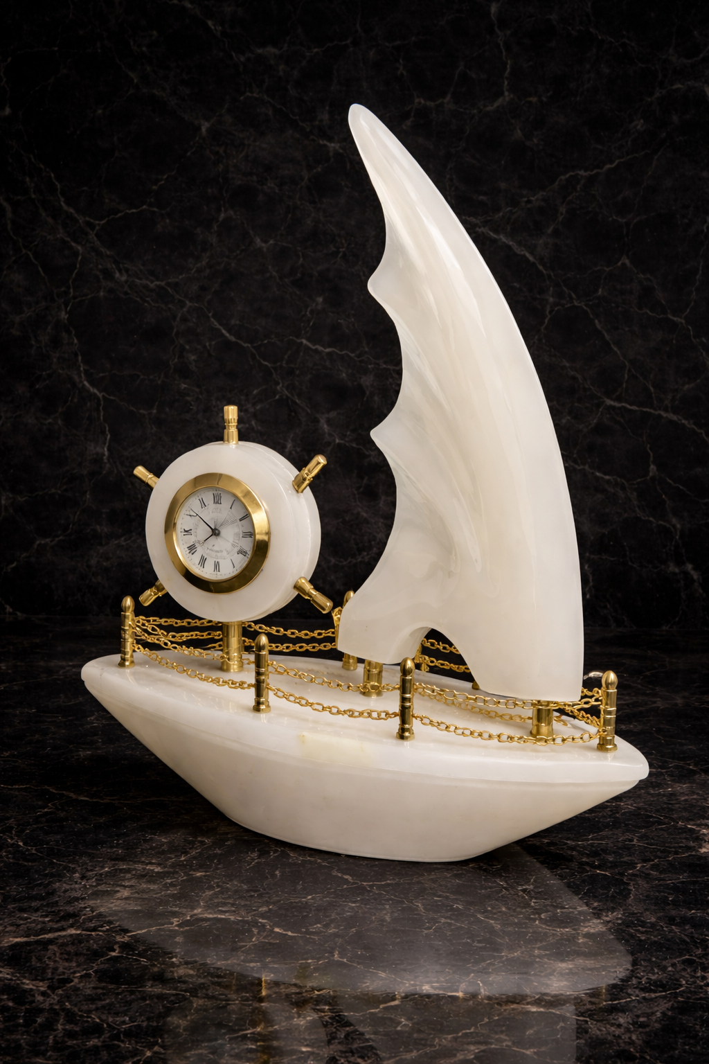 luxury onyx clock decor black background nz premium marble styling high end home decor new zealand