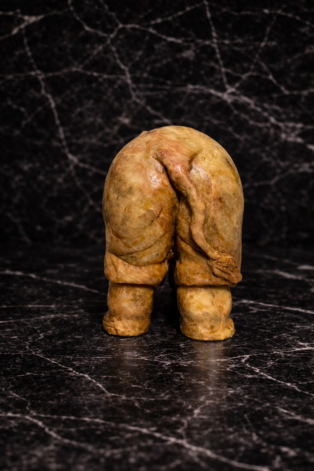 Rare view of stone rhino figurine handcrafted soapstone