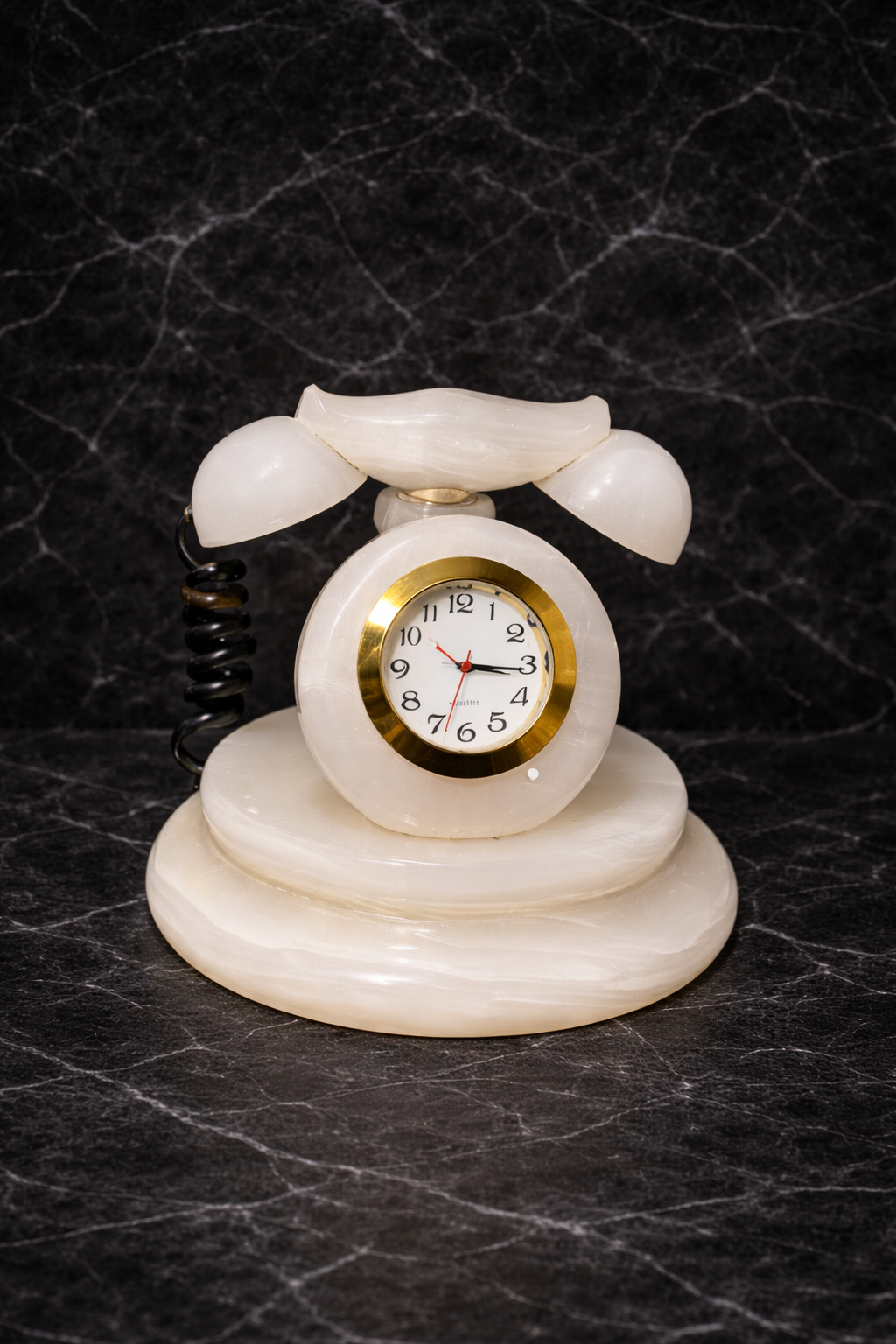 handcrafted onyx desk clock vintage phone design luxury home decor nz