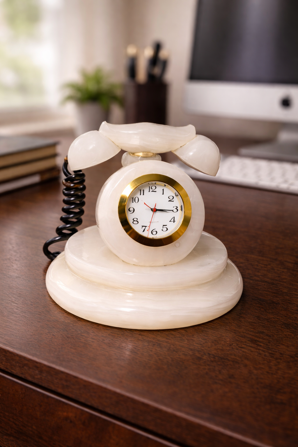 luxury stone desk clock vintage telephone style office desk decor nz