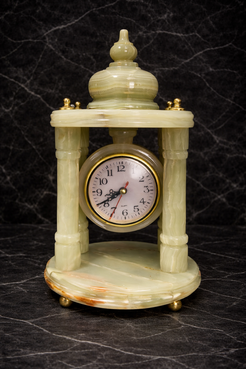 Luxury Onyx Mantel Clock NZ large, handcrafted onyx table clock elegant natural onyx home décor
