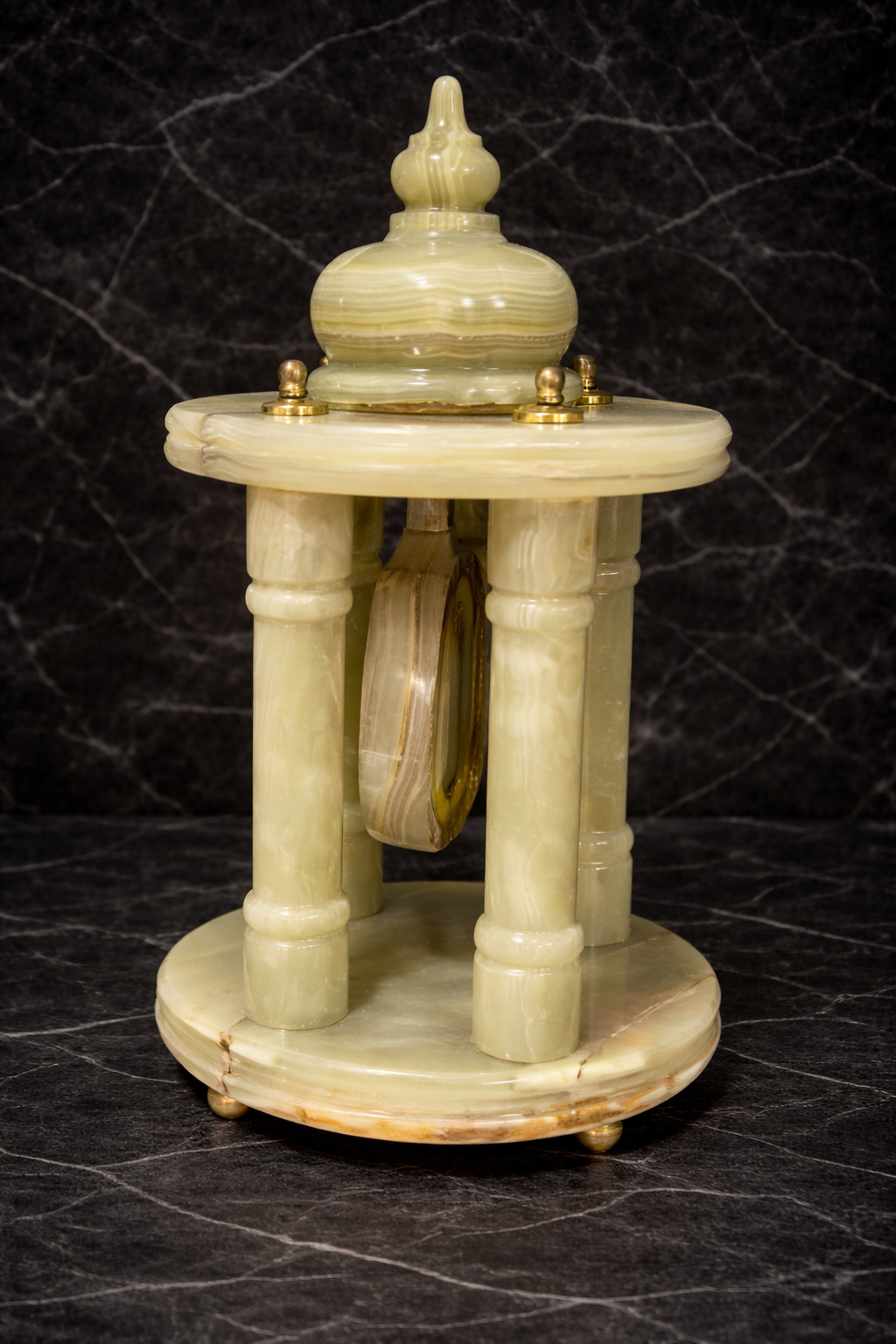 side view of luxury Console Table Clock large natural onyx mantel clock premium home décor NZ