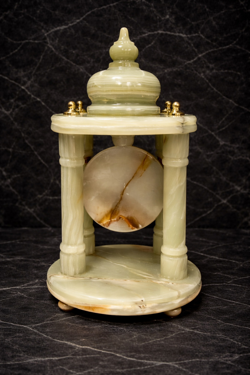 Rare view of natural Onyx Home Décor clock luxury stone mantel clock centrepiece for console table NZ