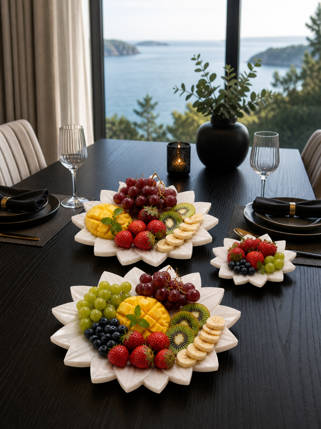 Marble Lotus Decorative Plate